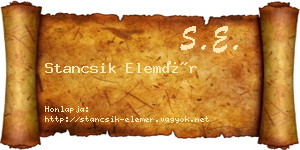 Stancsik Elemér névjegykártya