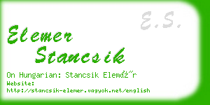 elemer stancsik business card